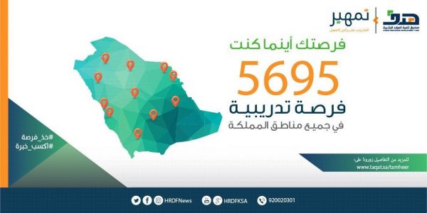 5695 فرصة تدريبية يوفرها برنامج “تمهير” في جميع مناطق المملكة