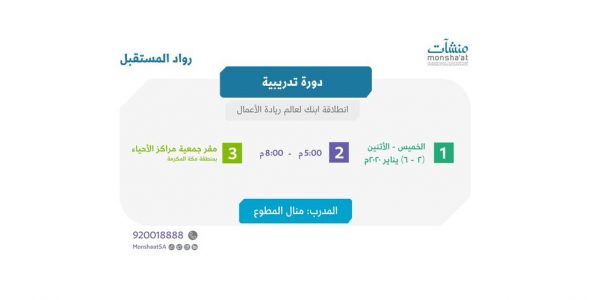 منشآت تنظم دورة انطلاقة ابنك لعالم ريادة الأعمال بمكة المكرمة مجلة رواد الأعمال