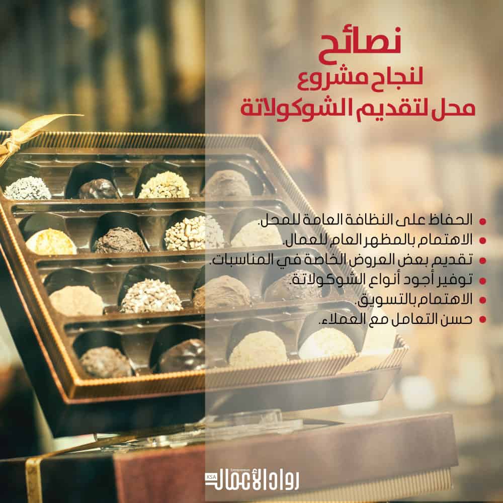 مشروع محل لتقديم الشوكولاتة
