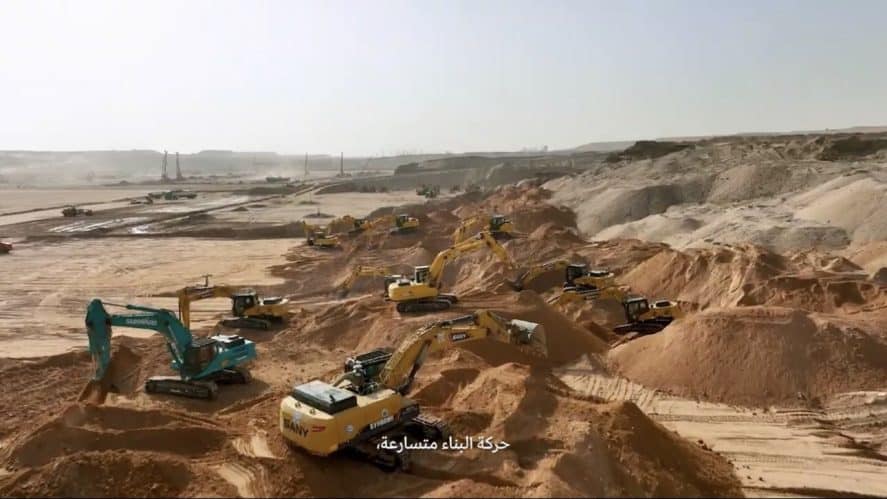 العمل جاري في مشروع ذا لاين نيوم السعودية