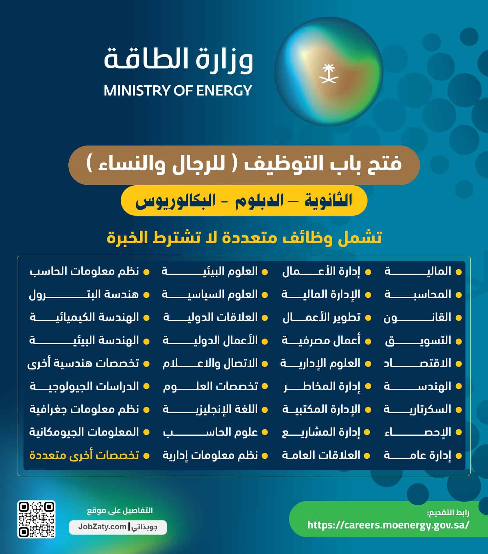 وظائف وزارة الطاقة
