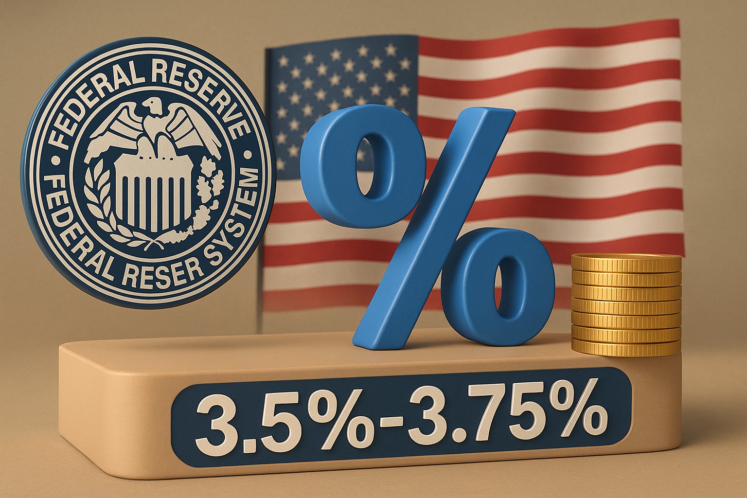 الفيدرالي الأمريكي يخفض الفائدة إلى نطاق 3.5% 3.75% لدعم الاقتصاد وسوق العمل 