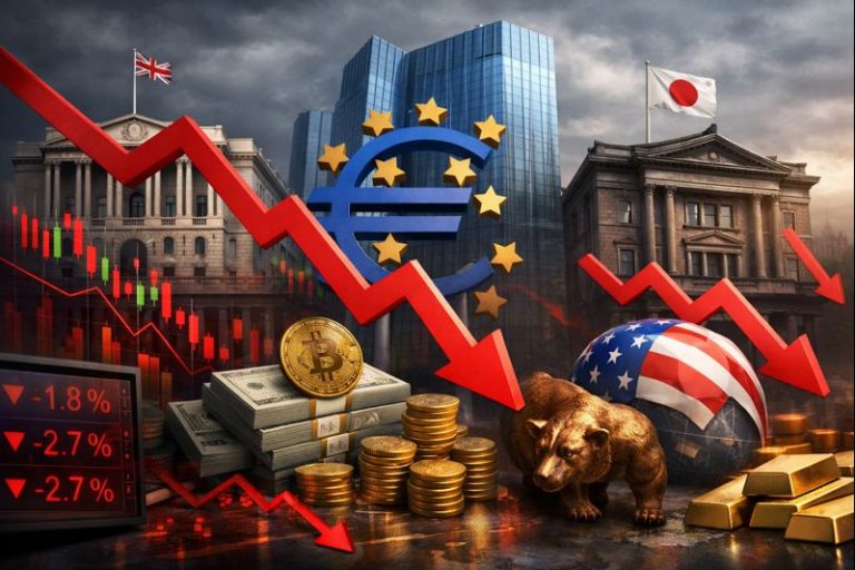 ثلاثية البنوك المركزية تحبس أنفاس الأسواق.. تراجع حاد في آسيا والعملات الرقمية الأسواق المالية