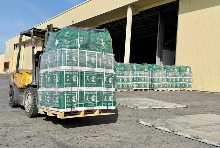 الطائرة الإغاثية السعودية الـ 76 تصل العريش لدعم متضرري قطاع غزة الطائرة الإغاثية السعودية